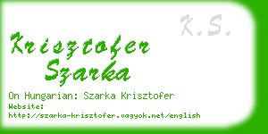 krisztofer szarka business card